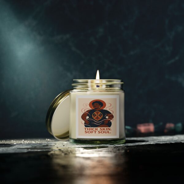 Thick Skin Soft Soul Scented Candle - Coconut Apricot Wax (4oz, 9oz) - Unique Home Fragrance - Image 4