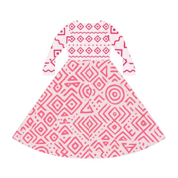 Geometric Pattern Women's Long Sleeve Dance Dress – Perfect for Parties & Celebrations - Image 2