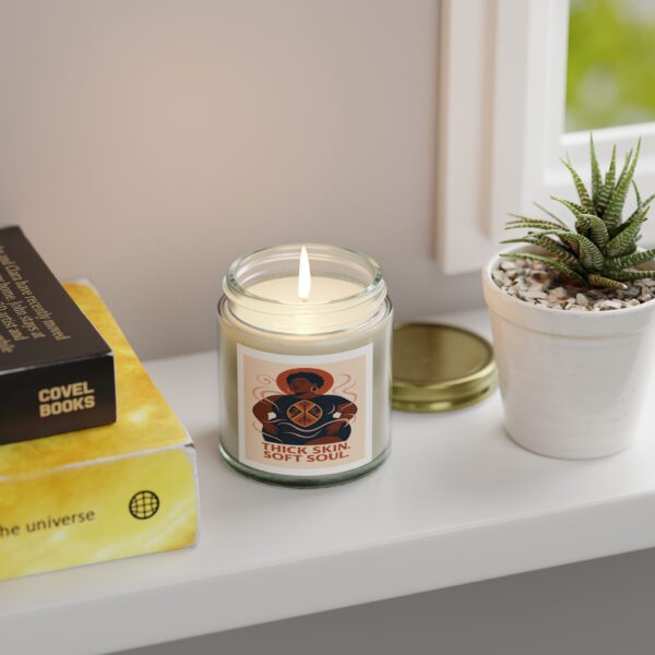 Thick Skin Soft Soul Scented Candle - Coconut Apricot Wax (4oz, 9oz) - Unique Home Fragrance - Image 3