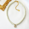 24K Seashell Czech Pearls Choker - Image 3