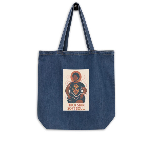 Organic denim tote bag