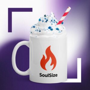 White glossy fire mug