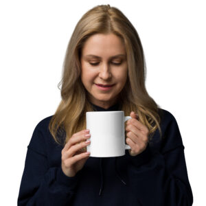 White glossy mug